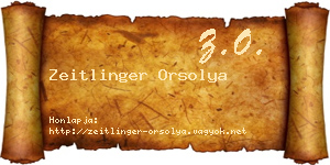 Zeitlinger Orsolya névjegykártya